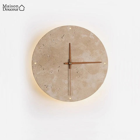 Horloge murale lumineuse en marbre