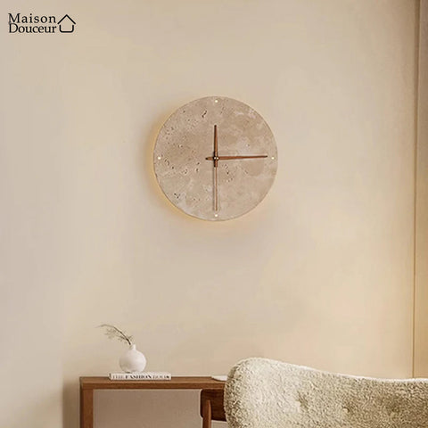 Horloge murale lumineuse en marbre