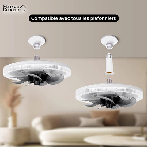 Lampe ventilateur avec télécommande