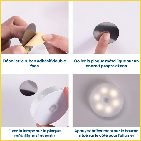 Lampe LED à Détecteur de Mouvement - Fixation Magnétique