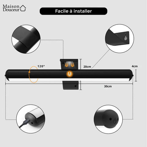 Lampe LED magnétique rechargeable