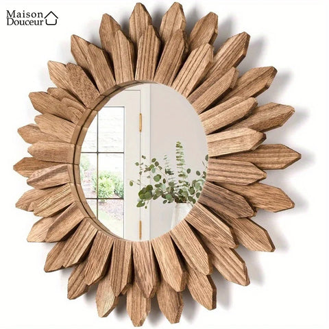 Miroir mural en bois