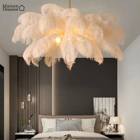 Lustre plume blanche