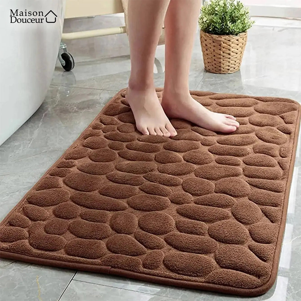 Tapis de bain moelleux en forme de galets