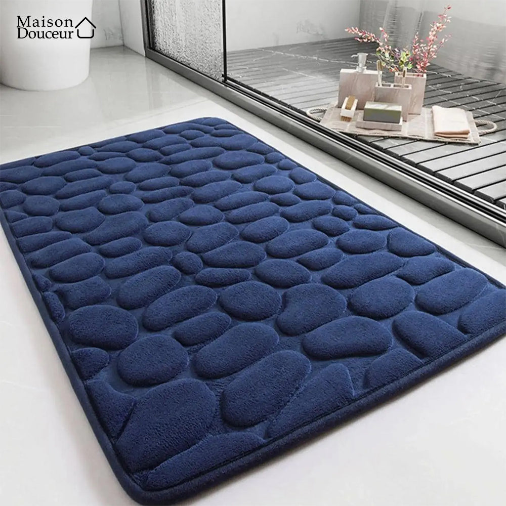 Tapis de bain moelleux en forme de galets