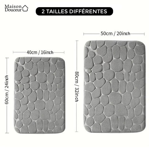 Tapis de bain moelleux en forme de galets