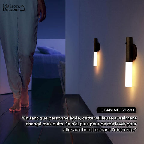 Veilleuse LED en bois